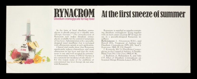 When pollen's in bloom... : Rynacrom : disodium cromoglycate for hay fever.