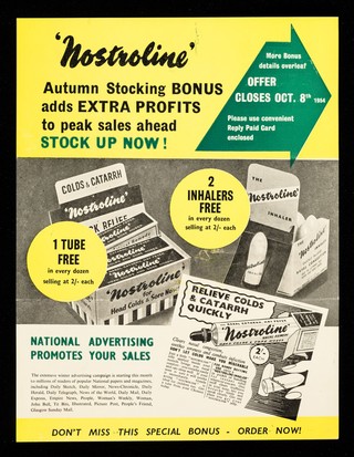'Nostroline' : Autumn stocking bonus adds extra profits to peak sales ahead : stock up now!.