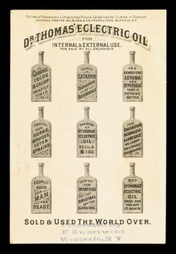 Dr. Thomas Eclectric Oil : for internal & external use. For sale by all druggists.