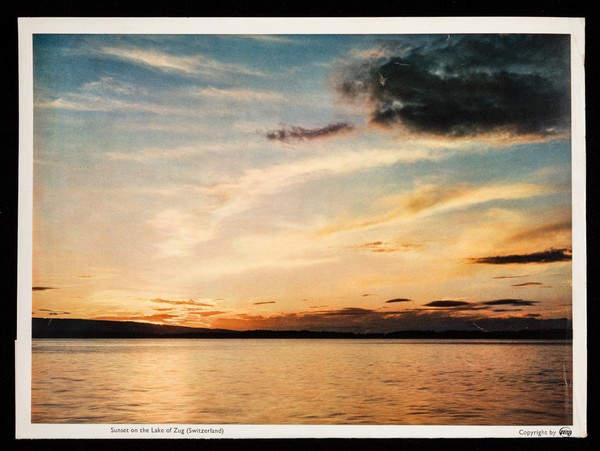 Taoryl the anti-tussive in tablet form : sunset on the Lake of Zug (Switzerland).