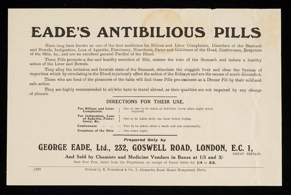 Eade's Antibilious Pills.