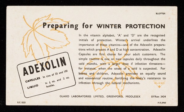 Preparing for winter protection : Adexolin.