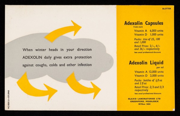 When winter heads in your direction Adexolin daily gives extra protection against coughs, colds and other infection.