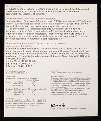 Betnovate : Betnovate-N and Betnovate-C creams : classic answers to moist infected dermatoses.