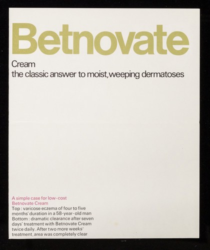 Betnovate cream : the classic answer to moist, weeping dermatoses.