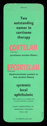 Two outstanding names in cortisone therapy : Cortelan EFCortelan : systemic local opthalmic.