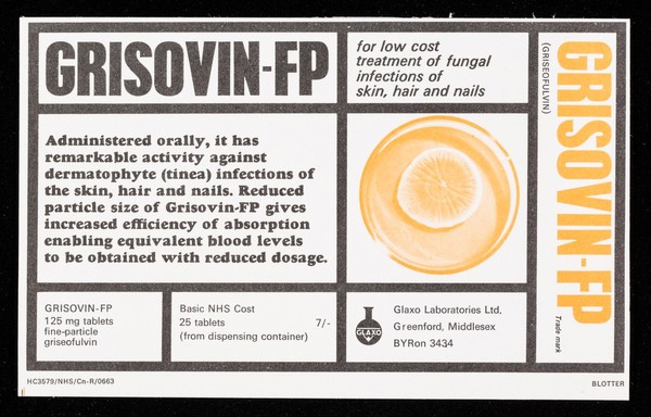 Grisovin-FP : for low cost treatment of fungal infections of skin, hair and nails.