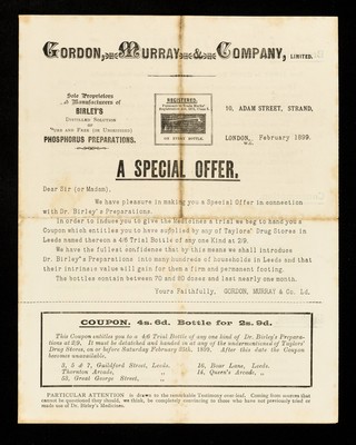 Gordon, Murray & Company, Limited : a special offer.