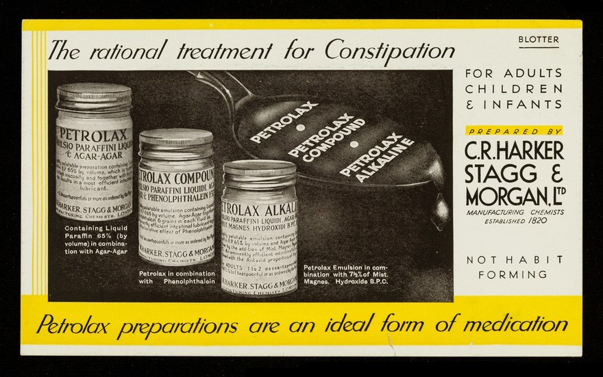The rational treatment for constipation : Petrolax preparations are an ideal form of medication.