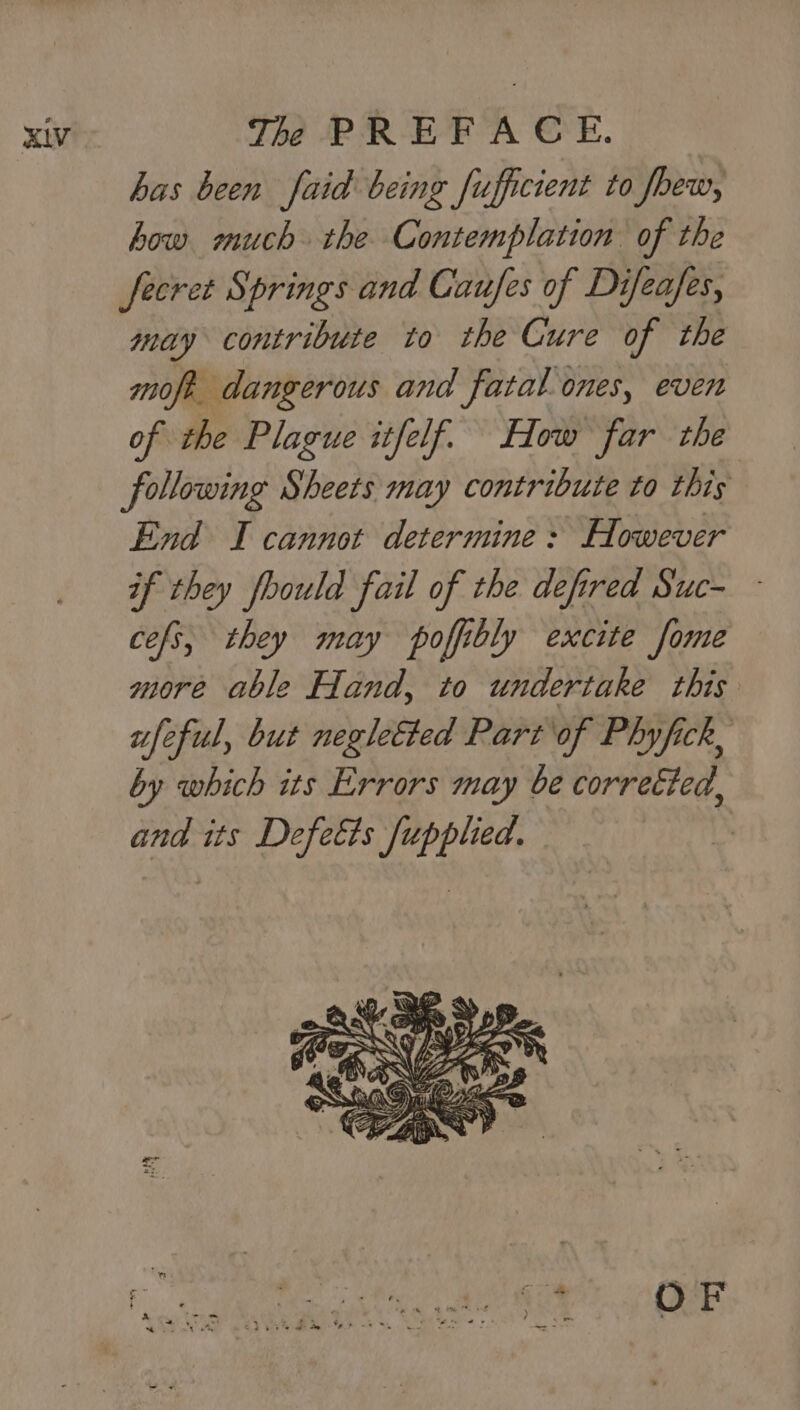 has been faid being fufficient to foew, how much the Contemplation. of the Secret Springs and Caufes of Difeafes, may contribute to the Cure of the mofe dangerous and fatal ones, even of the Plague itfelf. How far the following Sheets may contribute to this End I cannot determine: However if they fhould fail of the defired Suc- cefs, they may poffibly excite fome more able Hand, to undertake this ufeful, but negletted Part of Phyfick, by which its Errors may be corrected, and its Defetts fupphed.