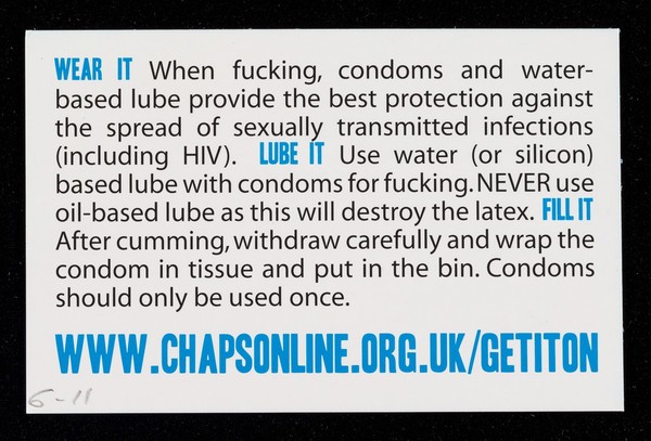 Wear it, lube it, fill it / CHAPS.