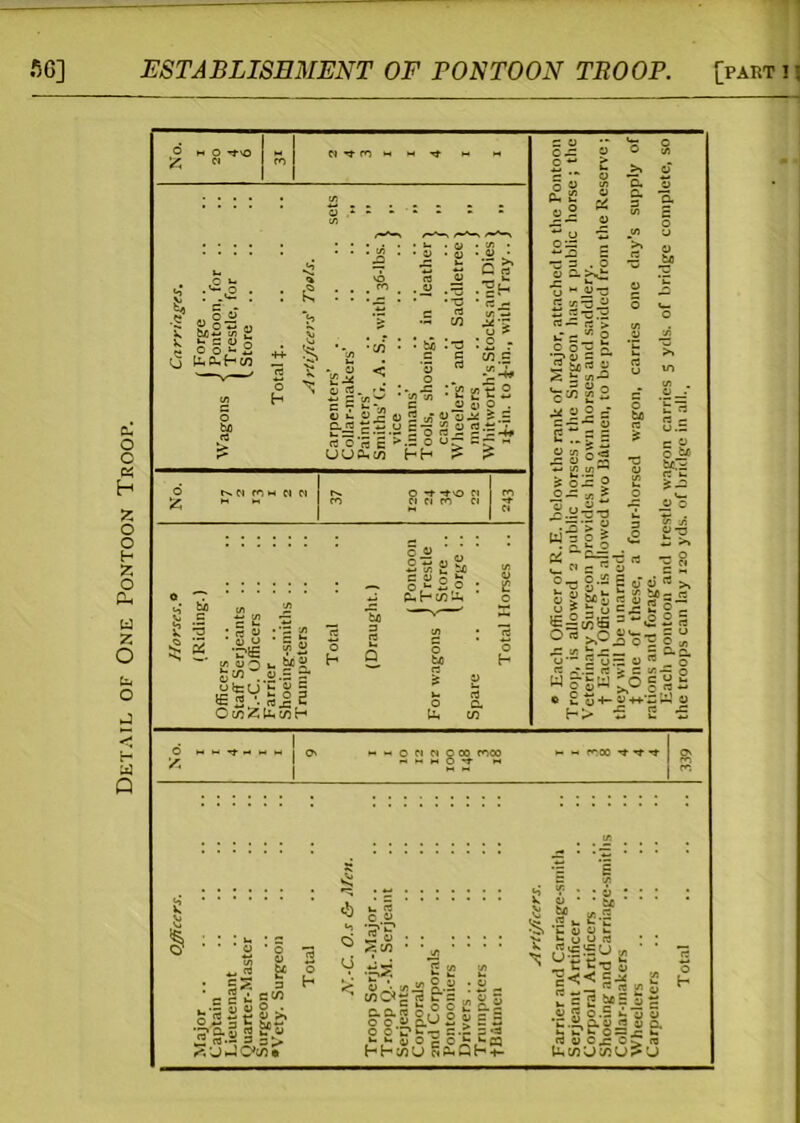 Detail of One Pontoon Troop. ESTABLISHMENT OF PONTOON TROOP. [parti; 56]