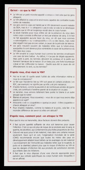 Service d'assistance prévention en VIH & SIDA pour les jeunes de 12 à 25 ans : ne négligez pas votre santé sexuelle / Congolese Youth Association, CYA, Association de la Jeunesse Congolaise au Royaume-Uni.