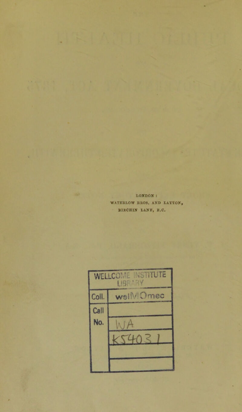 LOKDOK : WATEHLOW BROS. AND LATTOW, BIRCniK LAKE) B.C. WDlCON’l: K>ST1TUTE l.!BF • .V Coll. wsl^/?Omec Call No. IviA