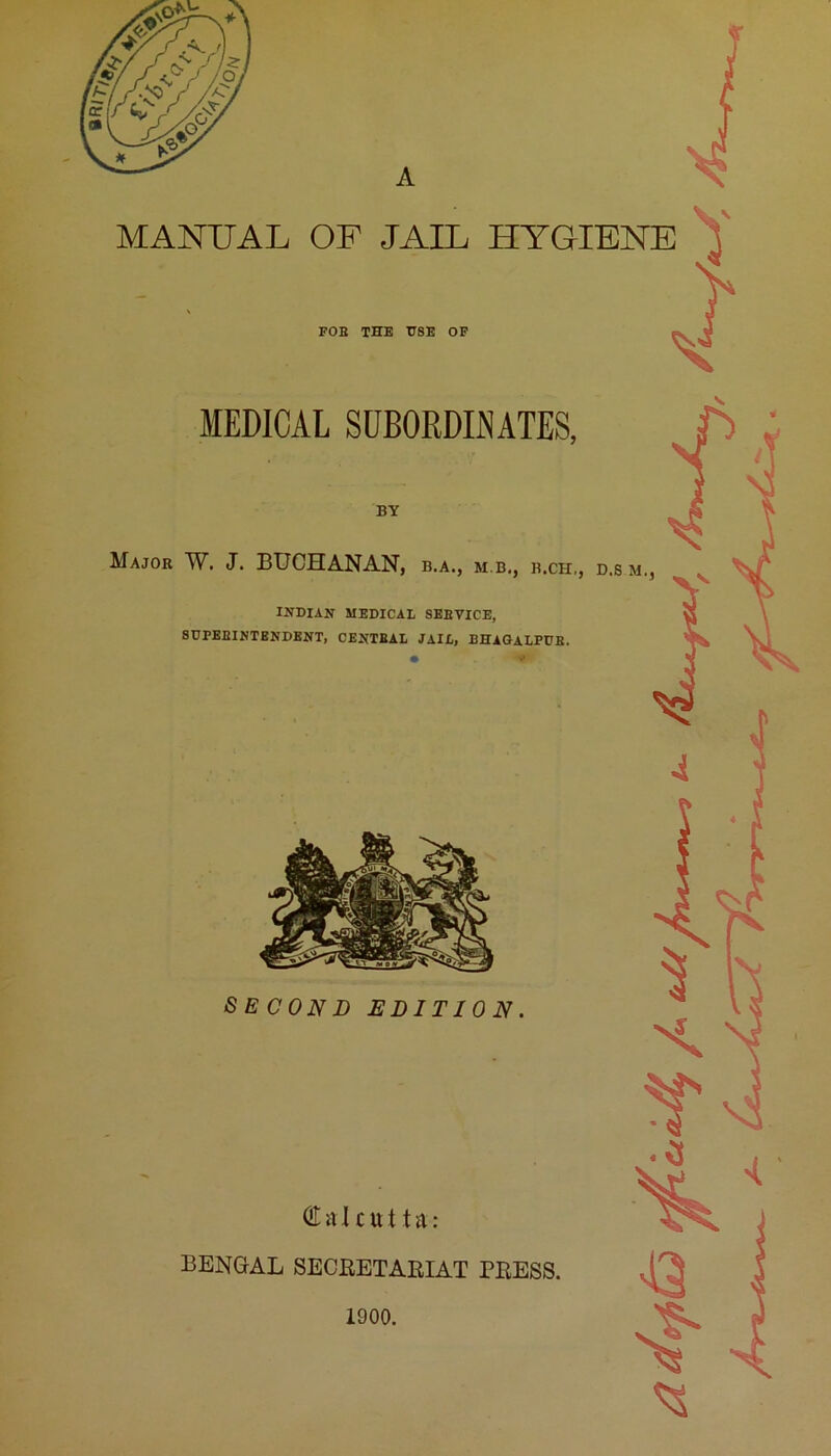 MANUAL OF JAIL HYGIENE FOE THE H8E OF 1900.