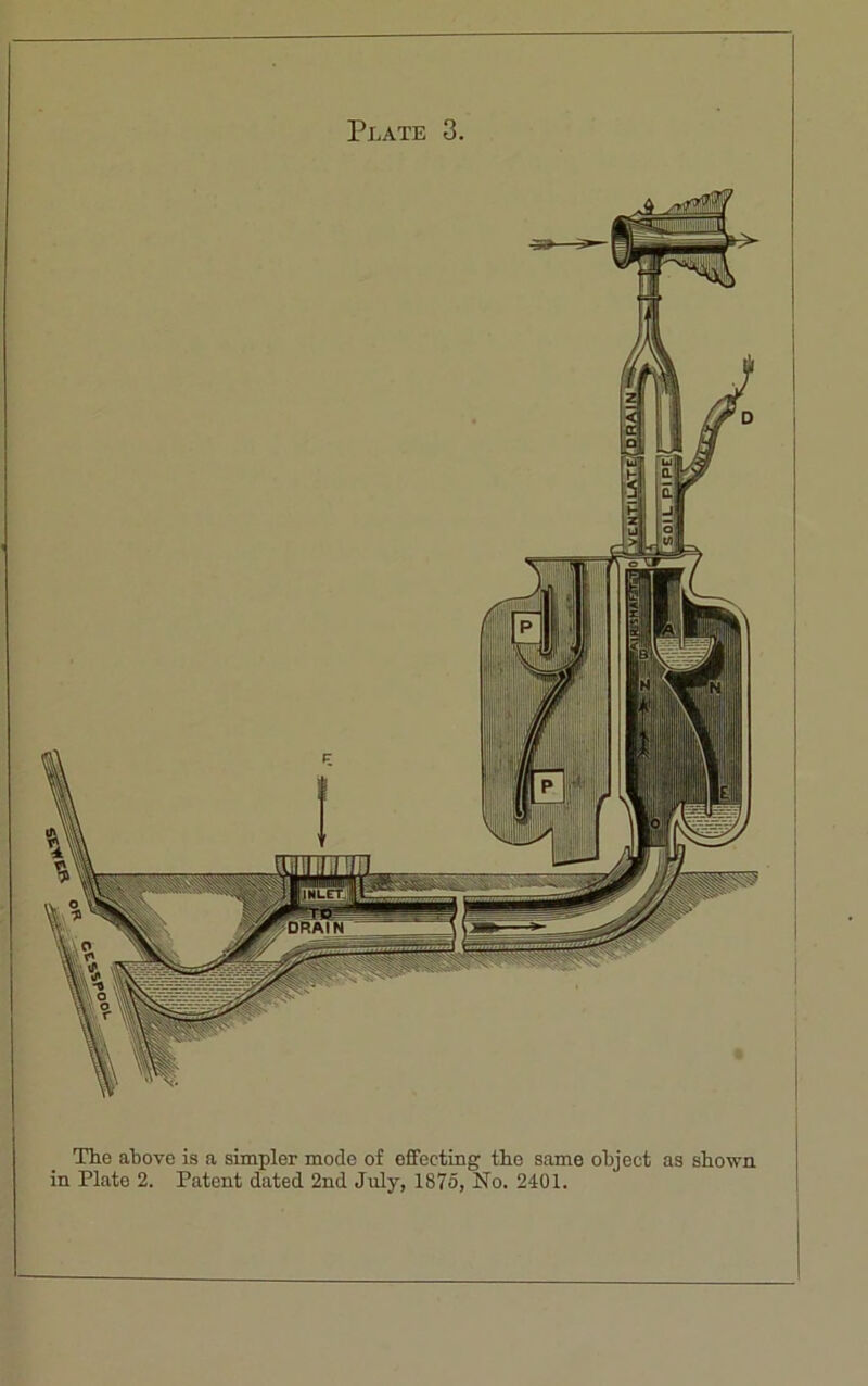 The above is a simpler mode of effecting the same object as shown in Plate 2. Patent dated 2nd July, 1875, No. 2401.