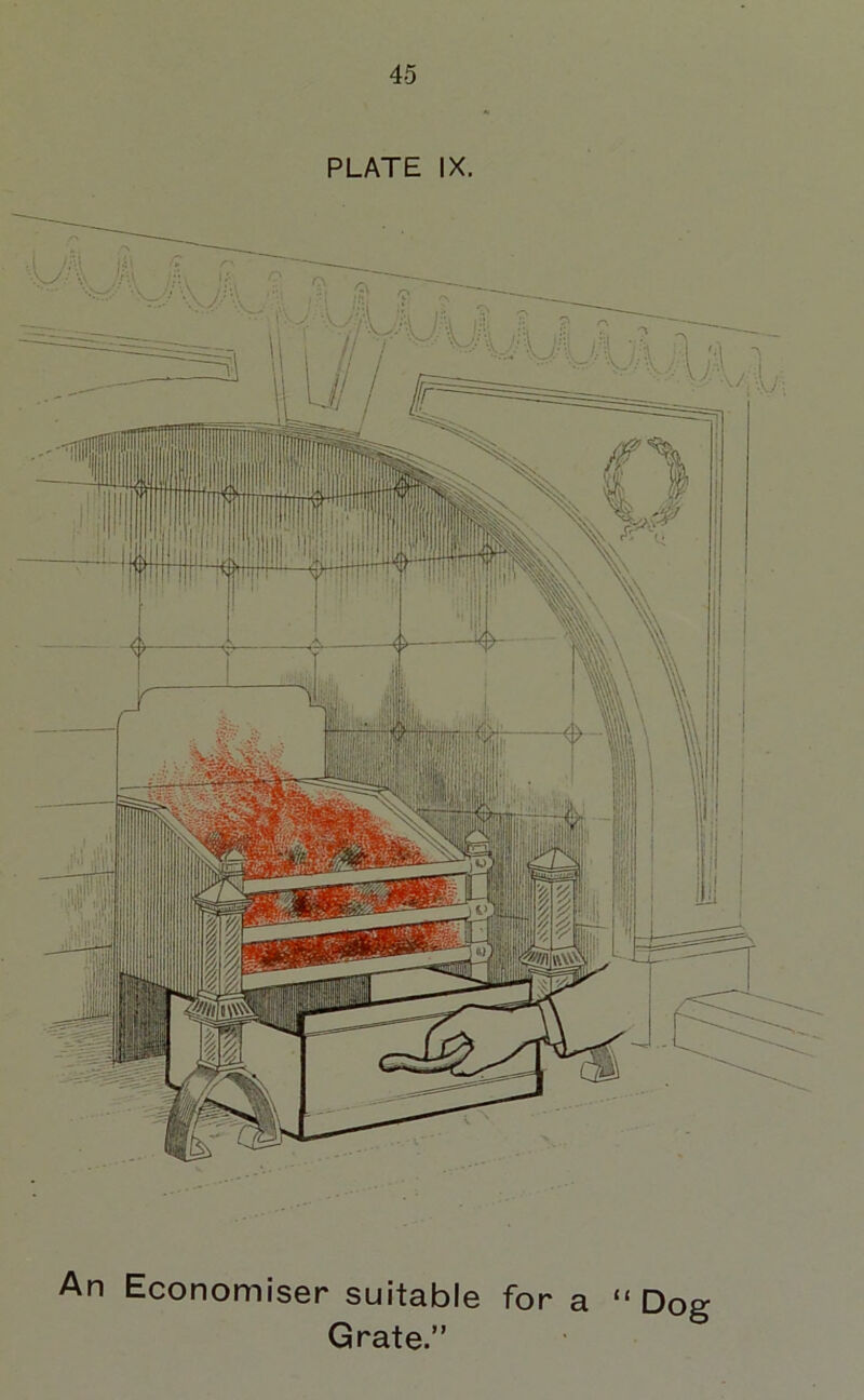 PLATE IX. An Economiser suitable for a “ Dog Grate.”
