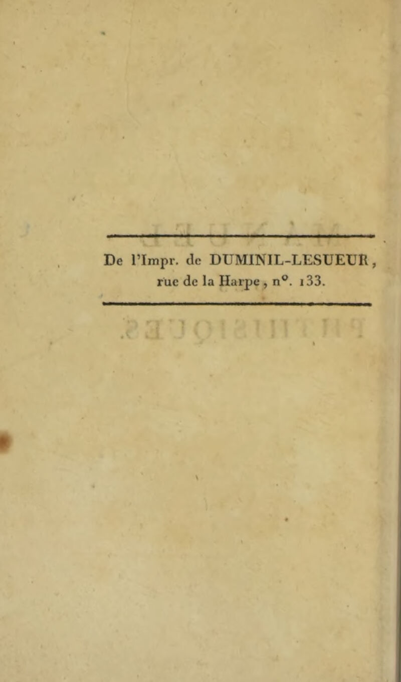 De rimpr. de DUMINIL-LESUEUR, rue de la Harpe , n®. i33.