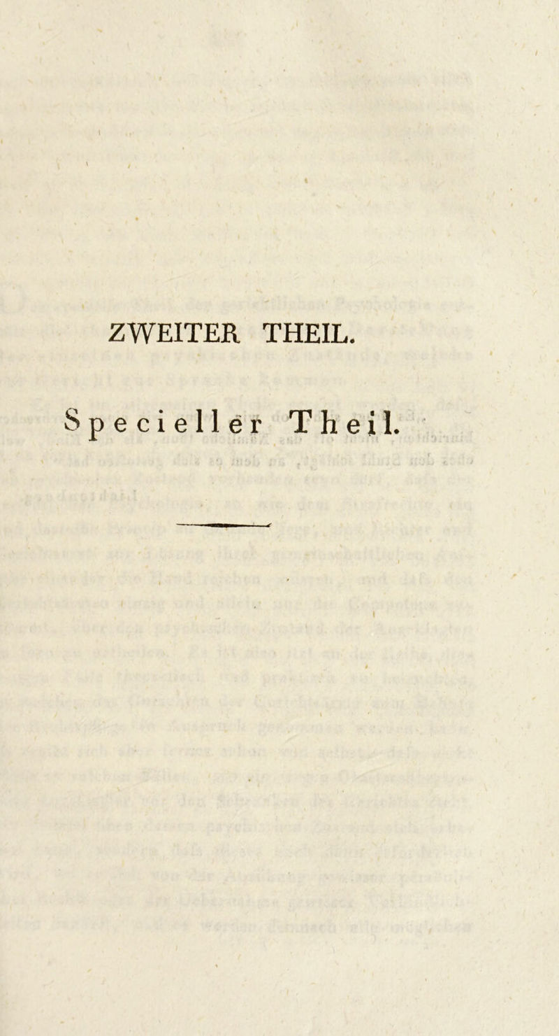 I ZWEITER THEIL. Specieller Theil