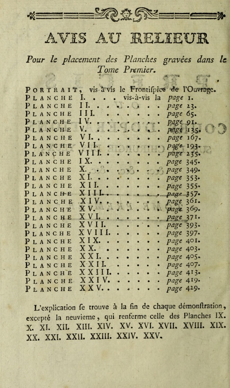 AVIS AU RELIEUR Pour h P O R T R P L A N C P L A N C P L A N C P L A N C P L A N C P L A N C P L A N C P L A N Ç ANC L A N C ANC A A A A A placement des Tome Planches gravées dans le. Plumier, N c N c N c N c N C P L P P L P L P P P P P P P P P P P P L A N C Flanc L A N c L A N c L A N c L A N C L A N C L A N C L A N C H E H £ H E H E H E H E H E H E H E H E H E H-E H E H E H E H E H E H E H E H E H E h'e H E H E s-a- VI Alt, vis 'â'vîs le Fron HE I. . . II. . III. IV. V. . VI. . VII. VIII. IX. . X. XI. . X 11. X 11 L XIV. X V. - XVI, XVII. XVIII X I X. X X. • XXL X X 11. XXIII. XXIV. XXV. . fprcé' xîc rOuvfa^. la page i. X. I page i3 page 65. PM^. 91- page 167. W»; 193* page ij5. page 345. page 349. page 353* page 355* P^ffe.$S7» page^ 361. k'- pagt. 369. V- page ^7^' . page ^393. . page 397- • page 401. . page 403. . page 405. . page 407. • page 413. . page 419* . page 42-9* L’explication fe trouve à la fin de chaque démonftration, excepté la neuvième, qui renferme celle des Planches IX, X. XI. XIL XIII. XIV. XV. XVI. XVII. XVIII. XIX. XX. XXI. XXII. XXIII. XXIV. XXV,