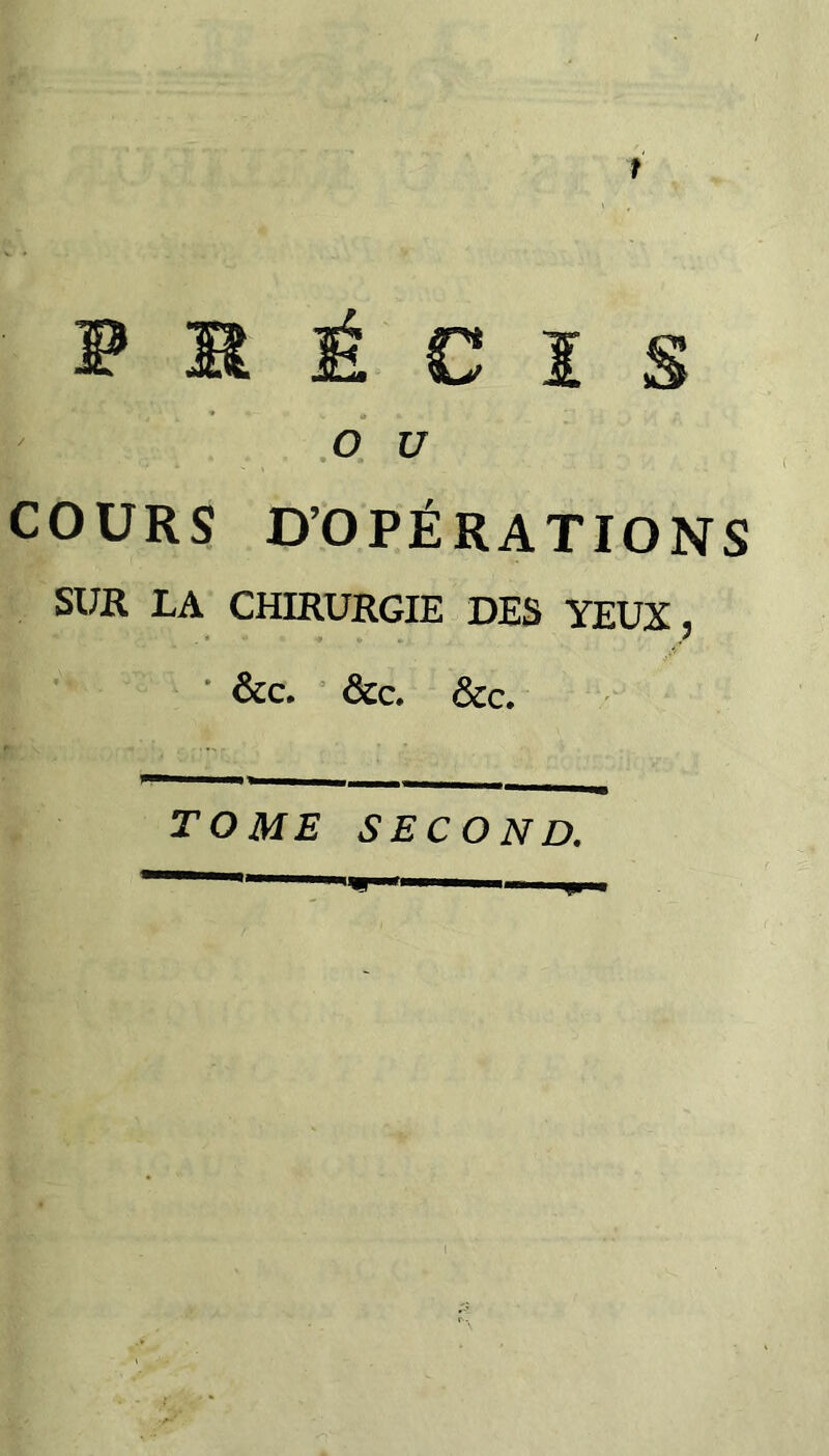 t P B É C I s .O U COURS D’OPÉRATIONS si;r la chirurgie des yeux, ■ &c. &c. &c. TOME SECOND.