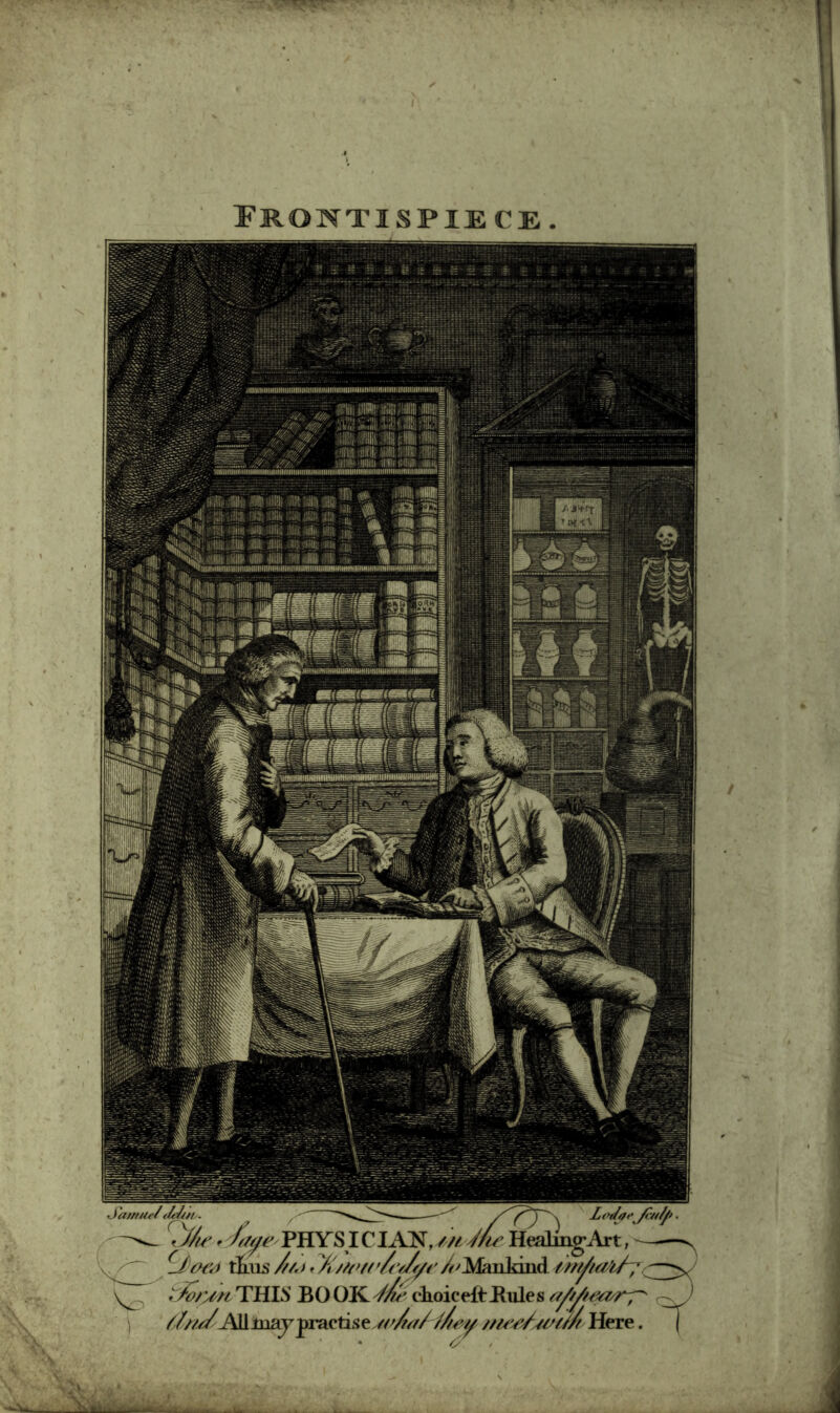 Frontispiece Samue/ ddj/t. rv> ^ PHYSICIAN^y^//^ HealingArt,- ^j)o€d tlms ///.> e yCfttw/cdpe /'Miiikmd THIS BO OK j/i*' choiceftBuies ///^AUin^Tpractisey/V^//^^ //K's/msi// Here.