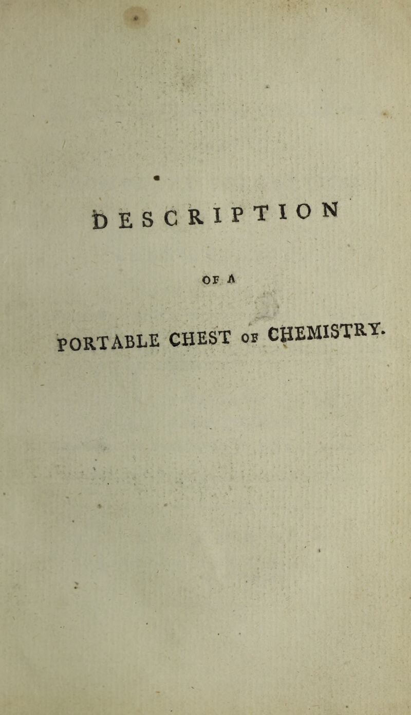description OF A PORTABLE CHEST ob CHEMISTRY.