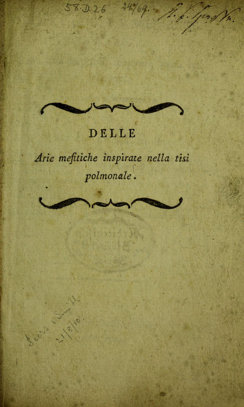 DELLE Arie mefitiche inspirate nella tisi palmo naie.