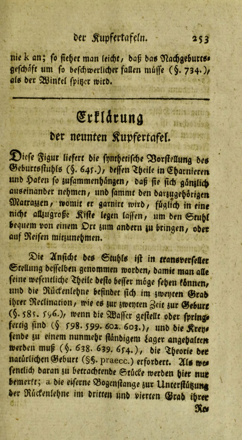 nie kan; fo ficket man Uid)t/ bo^ bat; ^^ac^gebut«» gefdjflfe «m fo befcbmerlidjer faden mü|fe (§. 734*)/ ole ber SBinfcI fpi^cc mirb. (Scfl^tund ^er nennten Äupfertnfef» ©iffe Sigur Hefe« bie f^ntbetiff^e SSotflednng be« ©eburtöflubfö (§. beffen in ^b^cnierett unb fyatm fo aufommenböngcn / bo^ ffe jtdj gänalicl^ ouoeinonber nehmen/ unb fammr ben barjugebbrtgeti QÄotroajen/ womit er garnirt wirb/ fügUct) in eine nic^>t öfljugrofe ^if?e legen fojfen/ um ben etu^r bequem uon einem Ott ium anbern iu bringen/ obe« auf Keifen mitsunebmen. S)ie 3fn|icbt beti ßtubf^ ijt in tran£(t>erfetter ©tedung beffeiben genommen worben/ bamir man ade feine wefentiiepe öeffo be|fer möge fepen fbnnen/ iinb bie Kucfenlepne beftnbet ftcb im swevten @rab ihrer Keciinotion/ wie ca $ur jweDten geit jur @ebure (§•58?. wenn bie 9Bo|fer gejledt ober fpringb fertig finb (§ r^S* 599- 602. 603,), «nb bie ^reye fenbe ju einem nunmehr ffanbigem fager angehaiteit werben mu^ (§. 63$- 659. beit natürlichen ®eburt (§§. praecc.) erforbert. 2flÄ wee fentlid) baran au betrathtenbe etöcfe werben hier nue bemerft; a bie eiferne Q5ogcnjlonge jut Unterlföhung ber Kiicfenlehne im britten «nb vierten O^rab ihree