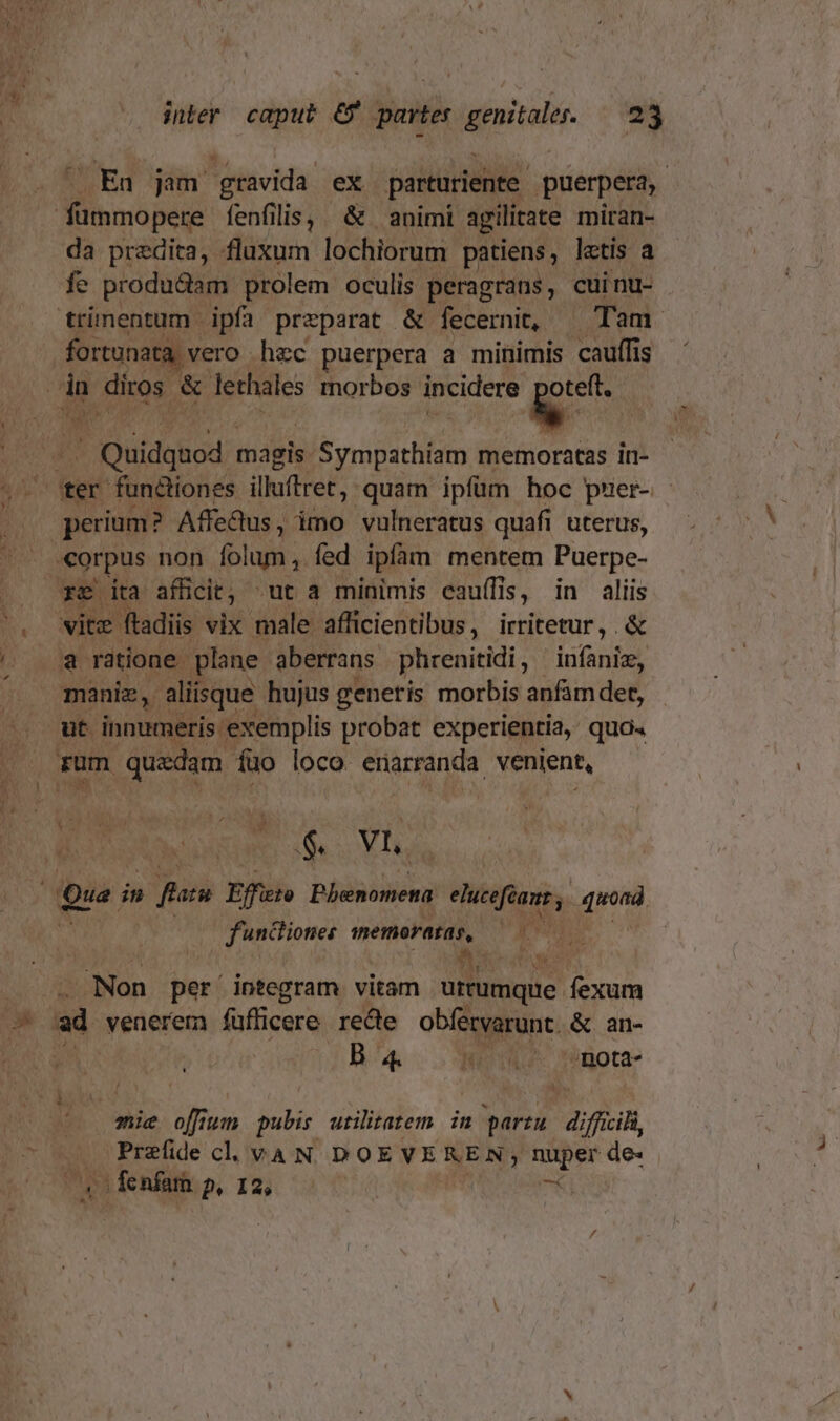 En jam gravida ex parturiente puerpera, da predita, fluxum lochiorum patiens, letis a fe produdam. prolem oculis peragrans , cui nu- triinentum | ipfa przparat &amp; fecerni, — Tam. kr du ed ' Quidqnod. magis. Mie yripachldm memoratas in- perium? Affedus, imo vulneratus quafi uterus, vitz. ftadiis vix male afficientibus, irritetur, . &amp; a ràtione plane aberrans phrenitidi , infaniz, rum sinh fuo loco. enarranda venient, LAM functiones memoratas, M iso ^: Ko j Nx N Non per integram vitam urrumque fexum ad venerem füfficere recte obfervarunt. &amp; an- DB a4 Ne Wo Wwagota- mie offmum pubis utilitatem. in partu à dificil Prefide cl. vA N DOE VE REN, nuper de« - fenfara D 12, 7 n