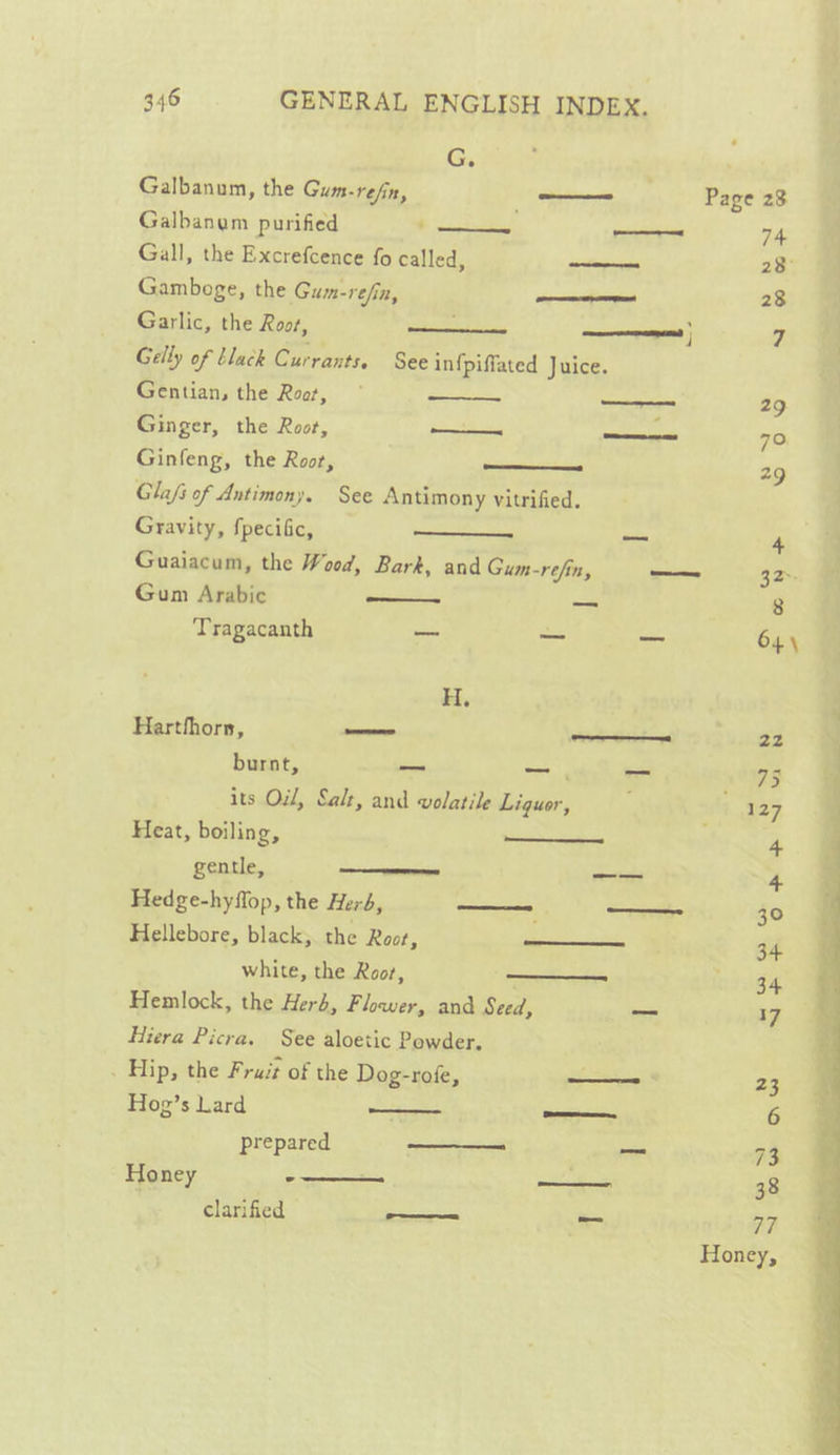 G, Galbanum, the Gum-refin, eh Page 28 Galbanum purified one ipin 74 Gall, the Excrefcence fo called, ens 28° | Gamboge, the Gum-refin, —— 28 ; Garlic, the Root, ane 7 = Gelly of black Currants. See in{piffated Juice. Gentian, the Root, — ——— 29. Ginger, the Root, es aera 70, Ginfeng, the Roor, —_——. 29 | Glafs of Antimony. See Antimony vitrified. | Gravity, fpecific, a 4 Guaiacum, the Wood, Bark, and Gum-refin, a 32. Gum Arabic _ — 8 Tragacanth _ — _ 64) H. yj. Hartfhorn, ee eee burnt, — _— _— its Oil, Salt, and volatile Liguor, Heat, boiling, gentle, ———o Ses Hedge-hyflop, the Herd, —_—— ——- Hellebore, black, the Root, —— white, the Roor, —_——. Hemlock, the Herb, Flower, and Seed, — Hiera Picra. See aloetic Powder. . Hip, the Fruit of the Dog-rofe, —, Hog’s Lard oe prepared —_—- —_ Honey - ees clarified ee —