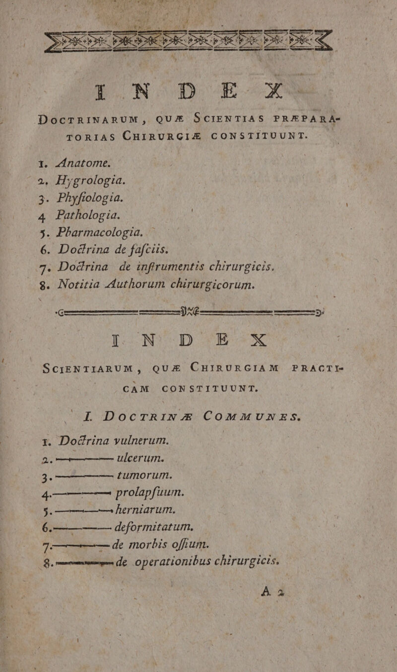 P». ih 2. Hygrologia. 3. Phyfiologia. 3. Pharmacologia. - 6. Doctrina de fafciis. 7. Dodirina de inftrumentis chirurgicis. $. Notitia Authorum chirurgicorum. e —— ÁÉÓDAÁ DL N'D EB-^-x SCIENTIARUM, QUAE CHIRURGIAM PRACTI- —$ CAM CONSTITUUNT. [| L DocrTRINX COMMUNES. t. Dodrina vulnerum. 2. ulcerum. em — tumorum. 4. ———— prolapfuum. $.—-—-——5 herniarurm. 6. —— —— deformitatum. 7.———— de morbis offum. o ———— de operationibus chirurgicis, A 2