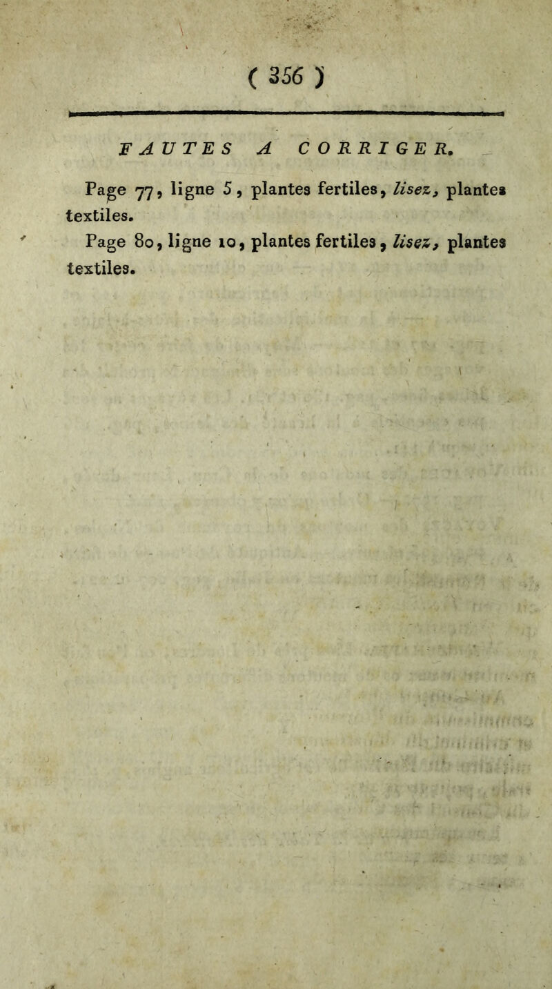 FAUTES A CORRIGER. Page 77, ligne 5, plantes fertiles, lisez, plantes textiles. Page 80, ligne 10, plantes fertiles, lisez, plantes textiles.