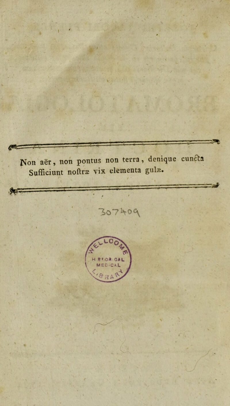 I & ^on aer ^ noti pontus non terra, denique cunfta Sufficiunt noftrE vix elementa gulx.