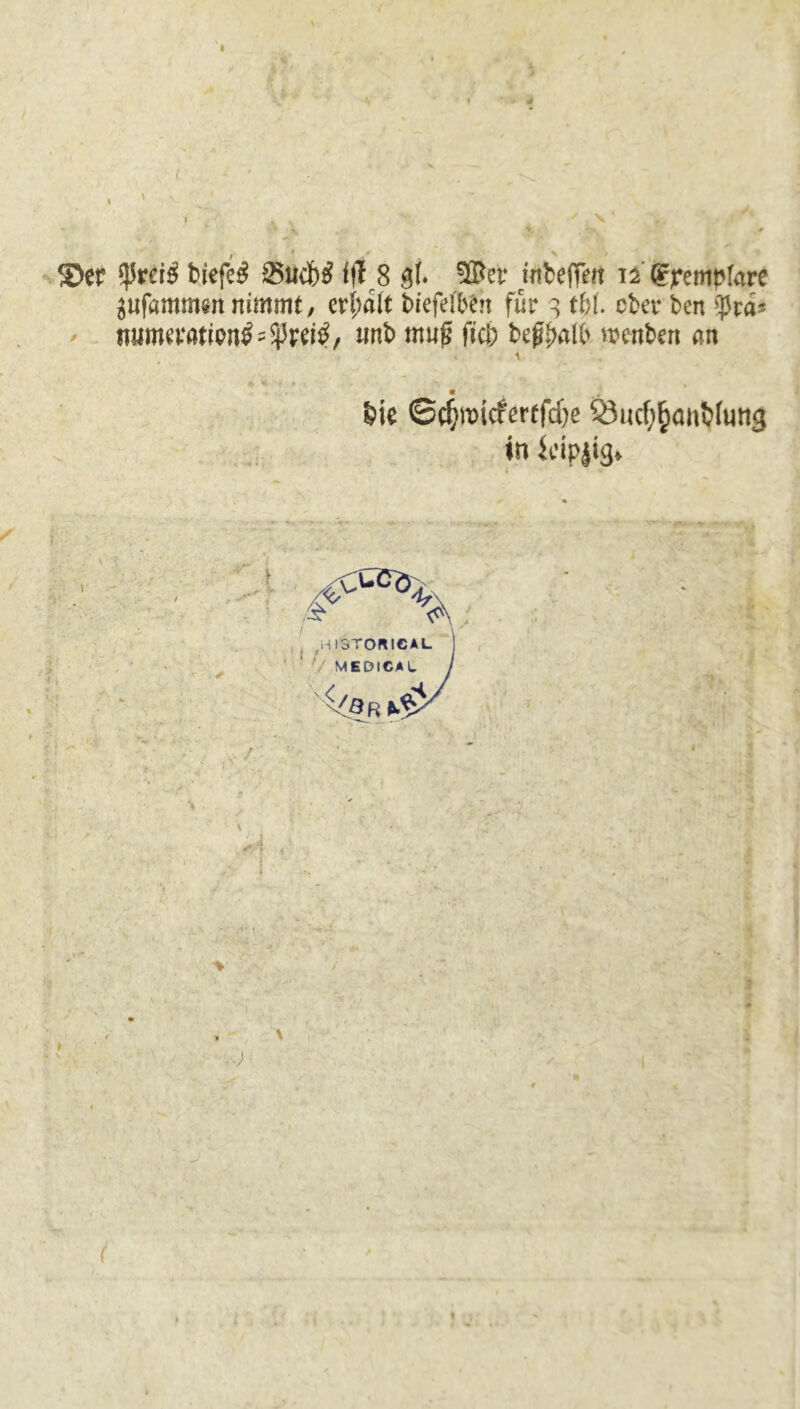 v 1 • «' ' u * ei$ biefe$ £5ticW 8 gl. 9Ber mbefleit u &rmplav? ^ufammsn nimmt, erf;a(t biefelben für 3 tW. ober ben tyras nmnemion^rerä, tmb muf? ftc& bef?f>alb irenben an &ic ©djroicferffdje SSucf^antdung in icipjig. «■■i j i ■% A * • \ 1. (