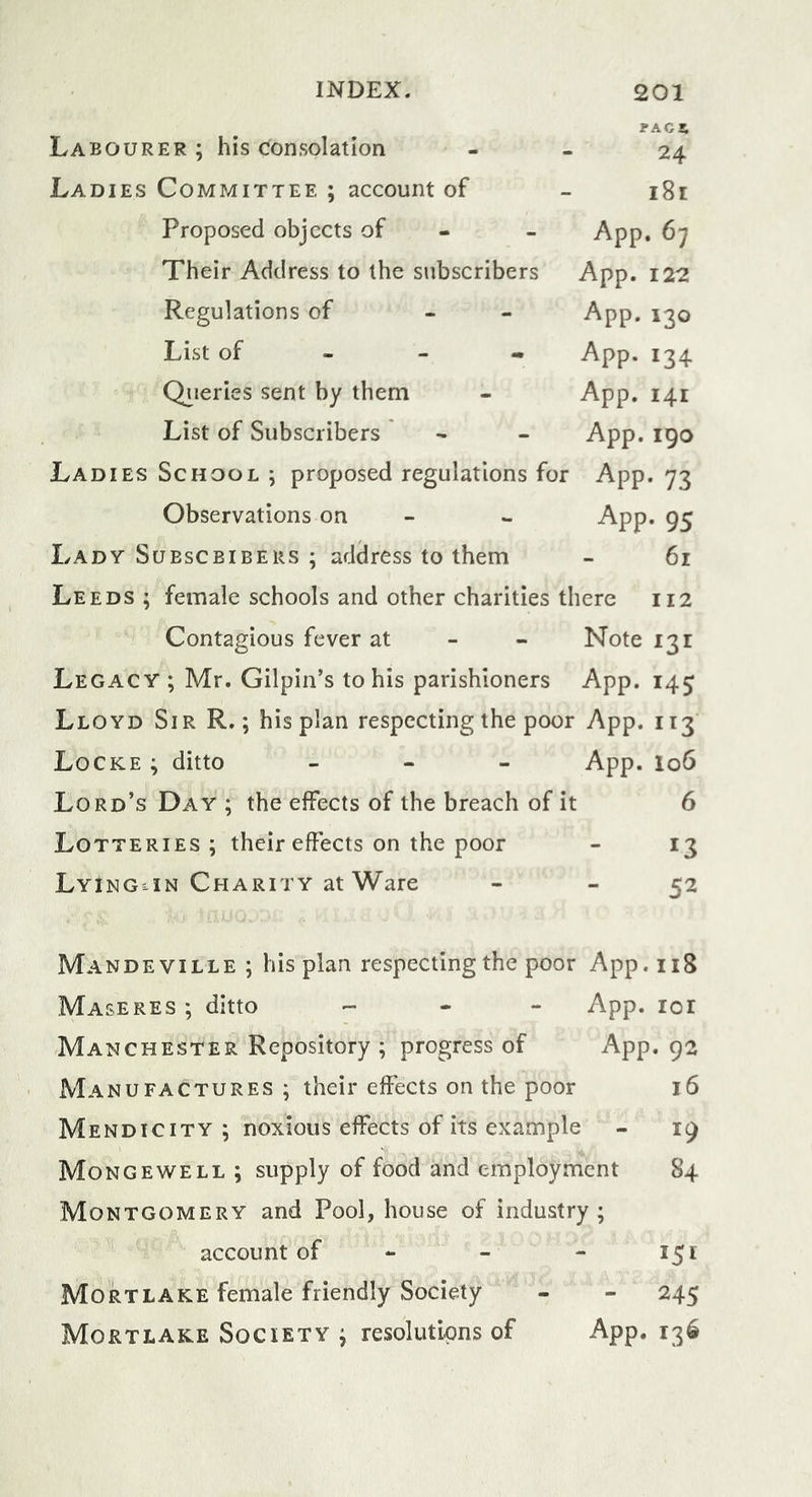 'Regulations of the ladies committee Roth SAY ; cotton mills there 2C3 PACE App. 130 58 Sabbath ; effects of the breach of it St. Giles’s free Chapel ; society for poor neighbours in distress Their regulations 71 49 ScHOO'LS OF FREE Chapel ; childrens exami- nation - - . Schools; effects of them in Scotland - Proposalsfor enquiry respecting them App. 88 At Kendal their fifth report -^PP* 150 In the Borough Road account of - 228 At Hawkestone'account of - - 256 Stanley ; his plan respecting the poor App. 107 Split Straw ; hints as to the manufacture App. 33 90 94 103 173 Straw Platt at Avebury ; how introduced Its effects in reducing the poor rate Objections to it considered School at Fincham - _ . Agreement as to it in West-street schools - - . App. Si Commission warehouse for - App. 84 Straw split ; hints as to the manufacture App. 33 Subscribers ; list of gentlemen - App. 179 — of ladies ' - - App. 192 Sunday; effects of the breach of it - - 6 Sunday School at Kirkstall ; account of it 169 Theatre ; its effects on the poor