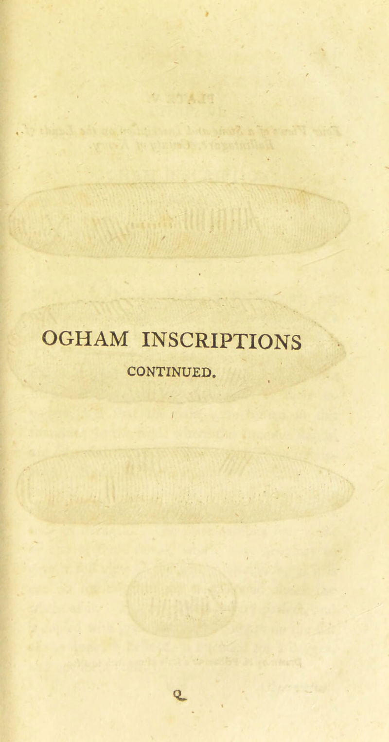 / OGHAM INSCRIPTIONS CONTINUED.