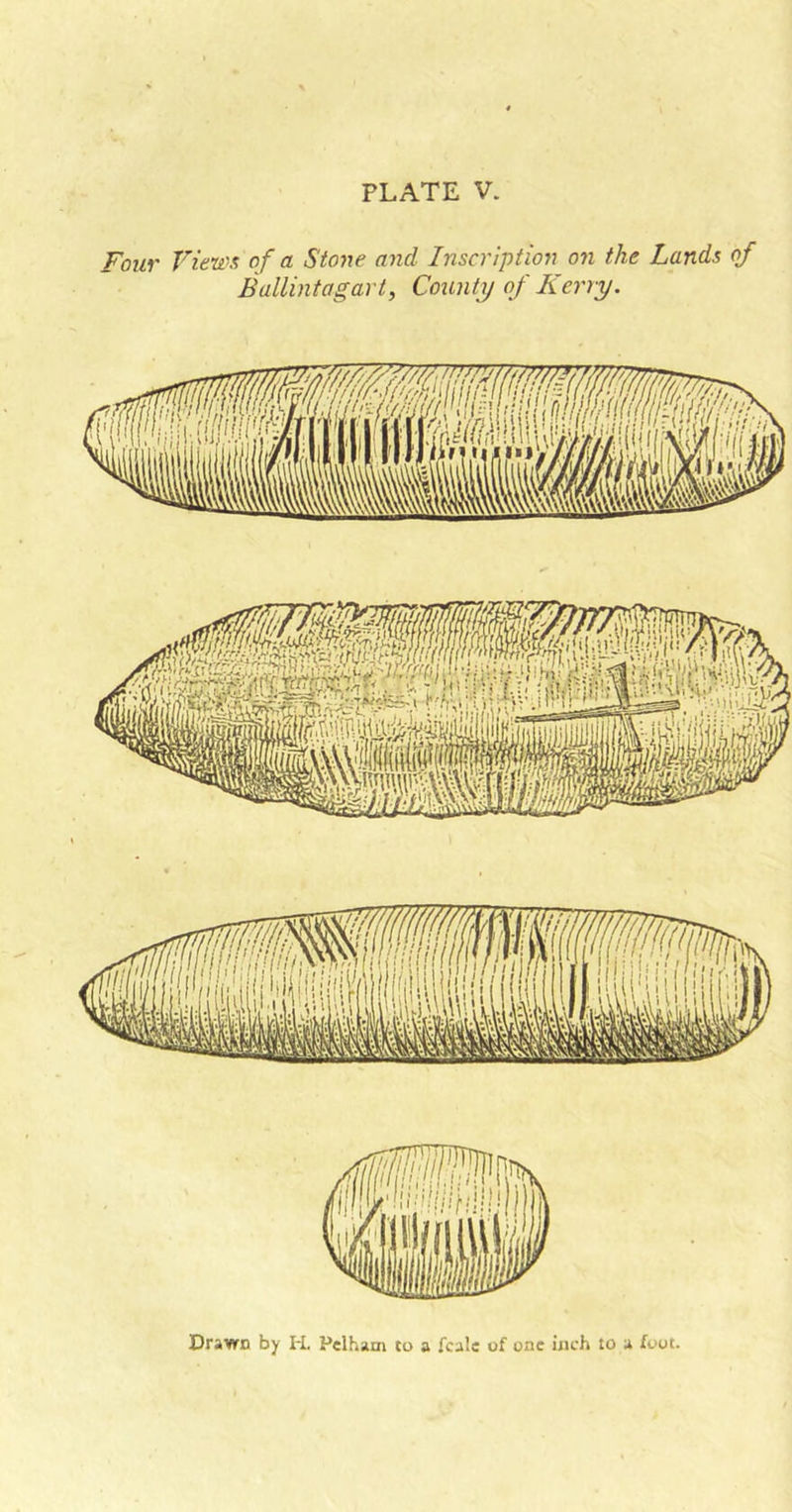 Four Views of a Stone and Inscription on the Lands of B allintag art, County of Kerry.