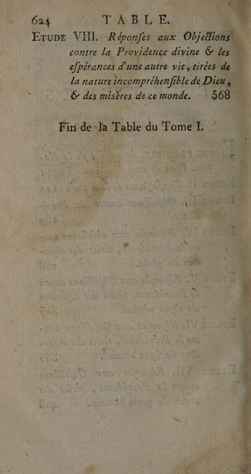 tr FEV 11e Re. TABLE. à | contre ps Pr ue divine À 2 + | efpérances d'un ne autre vie, tirées la nature inc à mpréhenfible de. D ES s