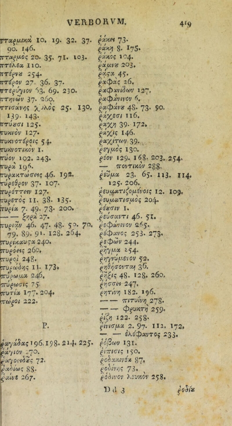 / verborvm. 4^9 ττχξμΐϋ» ΙΟ, 19· 32. 37* Qo. 146. ΤΓΤχξμος 20. 35· 71* τΓτεκεχ ΐιο. πτέρνα 254· ττ/ξον 27· 3^· 37* ττεξuyιov “Sg. 69. 230. πτηνών 37* 200. rr/σαν^ς χ^Μς 2J. Ϊ30» 139’ Η3· ττύασι 12$· TV/ivov 127· τυκνοτ5'^ο/ς 54* τυκνοτίκον Ι. τυ'ον 102. 243* τυξχ 19^· τυξχκτω<ίΗς 4^· ^9®· τυ^εί^ον 37* τυ^εττ«ΐ' Ι27· τυξετος ΐΐ. 33. »3>. ’πνρίχ 7· 49« 73* 200. ^ 27. ;^/%ν φ, 47* 48· 5^· 7'’· 79/ 89* 9·* 128. 264. \)ξί·ΛΧΜ^Χ 240· Όξόείς 2βθ* 'J^QJ 248. υ^ωί>3ς II. 173» ΰξωμχ 246, ύξωσις ?5· 1>τίΛ 177· 204* ώξΟ( 222. Ρ. ^9^-^58* 2ΐ4* 22J. ςοί'γίον -70. 72· ξχί^ίως 8S. ςχίνε 267. ^'ίίκ« 73* ξχκ'ή 8. ΐ75· ^'άκός 104. ^οίμνα 203, * ■ , ^χφχς 20. ^χφχνιόων 127. ^χφχνίνον ^χφχνα 48. 73' 90. ξχχεπί ϊΐ6, 39.172» ξχχις 146. ξχχίτων 39· V 'ξε'^μος ISO. ^εον 129« ι68. 203, 2J4’ — ίτοντ/κον 288. 1$υμχ 23. 6). 113. U4· 125« 2ο6. ξευμχτιζομε'νοις ιζ. Ι09* ξευμχτισμοζ 204. ξύασιν I. ^'ξεύσχντι 46· 5** {^εφΜ'ΐνον 2*^5. . ξβ'φχνος 253. 273* ^'εφων 244* ^54* 52. ^ ^ηύφοντχή 3^. ξηζις 48. 128. 26ο, 'ξήσσΗ 247* ξητίνη 182. 19^* ττίτυίνη 278* η φ^ιικτ)? 259* ξίζη 122. 258* ξίνιΰμχ 2. 97* ΙΪ-* '72* — — έλεφαντο^ ^33* (όβων Ι3Ι. ξίτΓίσι^ !50. ξο^χΛίνεχ 87» ■* '^οία'νης 73. ξό^η'ον λευκόν 258. υ a 3