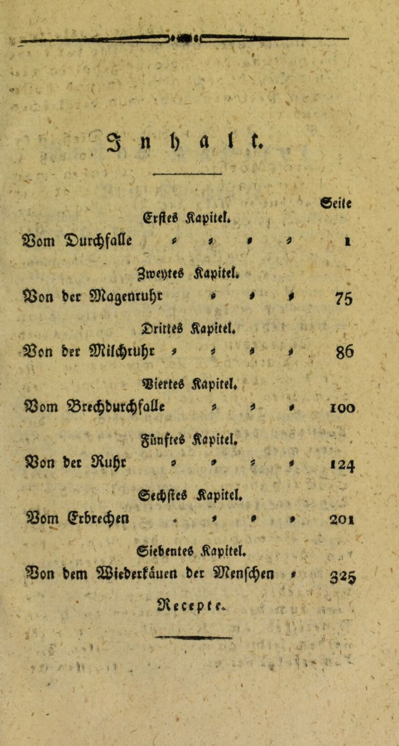 EEE 1 i Erſtes Kapitel. Vom Durchfalle „ | 1 Zweytes Kapitel. Von der Magenruhr 9 Bu Drittes Kapitel. or | Viertes Kapitel, Vom Brechdurchfalle . Ri Fünftes Kapitel. Von der Ruhr . Sechſtes Kapitel. Vom Erbrechen ne Siebentes Kapitel. * K Recepte. 100 124 201 325