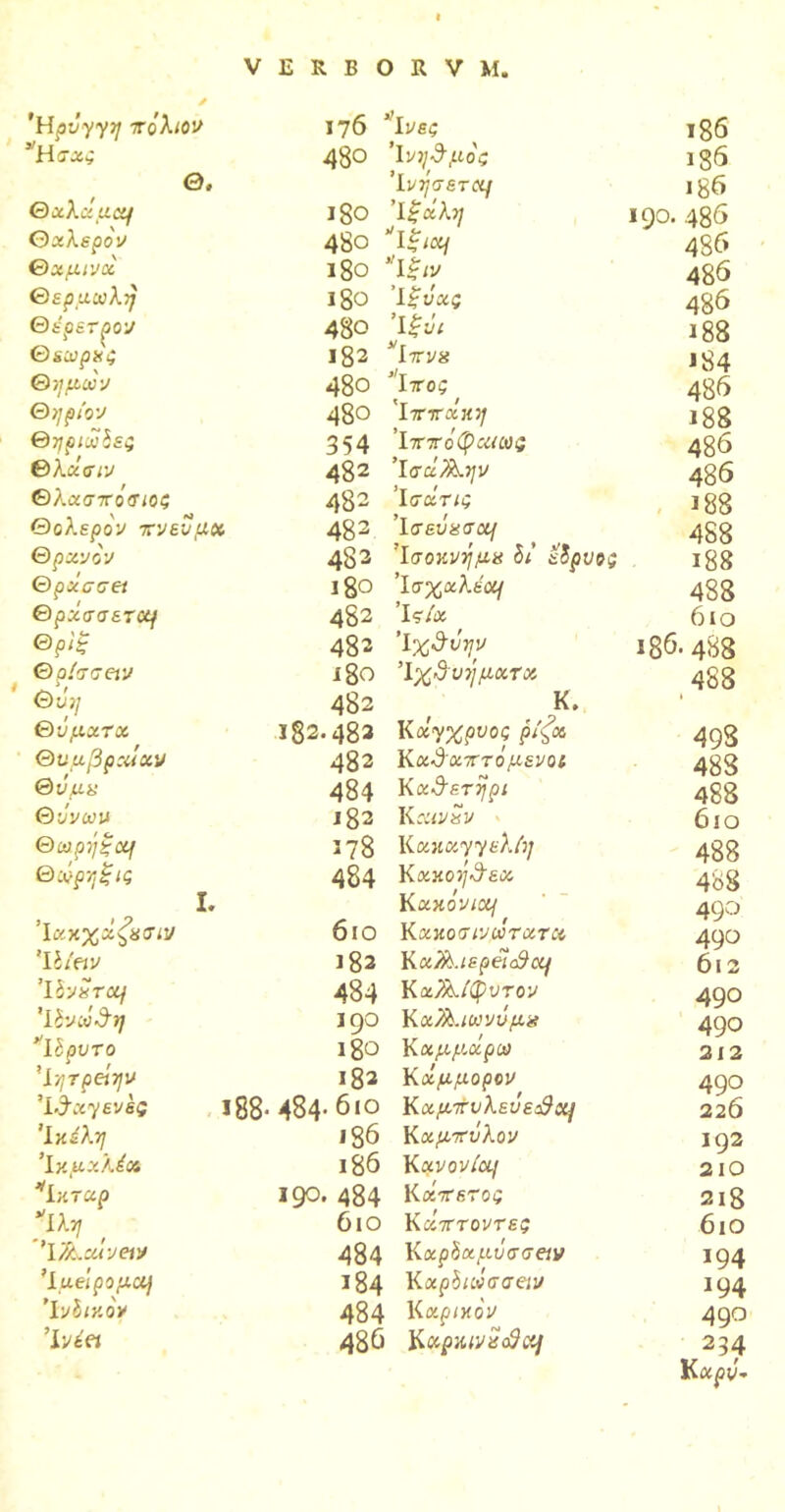 'Ηρΰγγη πόλιον ,,Η?χς Θ. Θχλχμχ^ Θχλερον Θχμινχ Θερμωλή θέρετρου θεωρός ©ημών ©ηρίον θηριώδες ©λάσιν ©λχσποαιος Θαλερόν ττνενμχ ©ρχνον Θρχσσβί Θρχσσετχ^ ©ρϊξ ©οίσσειν ' Θΰη ©ύμχτχ Θυμβ ρχίχν Θύμα ©όνων Θιαρήξομ ©ώρηξις I. Ίχ-κχχζχσιν Ίέ/ον Ίδνίτα/ 'Ιδνώδη 1 δρυτο Ίητρβΐην Ιθαγενές 188· Ίχέλη ’Ικμχλέκ *Ι HTUp νίλη ·}Ύ / I /Lcuvew ’ίμειρομα} ’ΙνΙιν.δν ϊνέα 176 Ίνες 480 ’Ινηδμος ’ϊνήσετχη 180 ’Ιξάλη 48ο νΙ|Γ/α/ ι8ο *1ξιν ι8ο Ίζνχς 48ο Ίξόι 182 *1πν« 48° ’ϊττος 48° 'Ιπποίκη 354 ’ίττοφχιως 482 ’ίσχ/^ην 482 ’ίσχτις 483 ’ΐσεΰασχ{ 483 Ίσοκνήμα δΐ εδρυος 180 ’ίσχχλέχι 482 Ίζί* ' 483 Ίχ&νην 18θ Ίχ3υημχτχ 482 ( Κ. ϊ82.483 Κχγχρυος ρίξχ 482 Κ χΰχττόμενοι 484 Κ χ&ετηρι 1 82 Κ cuvxv 3 78 Κακαγνελή; 484 Κχχοη^εχ Kxxovicq 610 Κ χκοσινωτχτα 182 Kx/fc.iBpeu&aj 484 Κ χ?λίφυτον IQ0 Κχν&.ιωνόμχ ΐβο Κχμμχρω 182 Κχμμορον 484-6 ΙΟ Κχμπνλεύεα9xj 186 Κχμττνλον I 86 ΚXVOVioLf 190. 484 ΚceVsros 6 ΙΟ Κχττοντες 484 Κχρδχμΰσσαν 184 Κχρδιώσσαν 484 Κχρικδν 486 ΚxpMvScdaj 186 186 186 190. 486 486 486 486 188 »84 486 188 486 486 »88 488 188 488 610 »86· 488 488 1 498 488 488 610 488 488 490 490 612 490 490 212 490 226 192 210 218 610 194 194 490 234 Κ χρΰ-