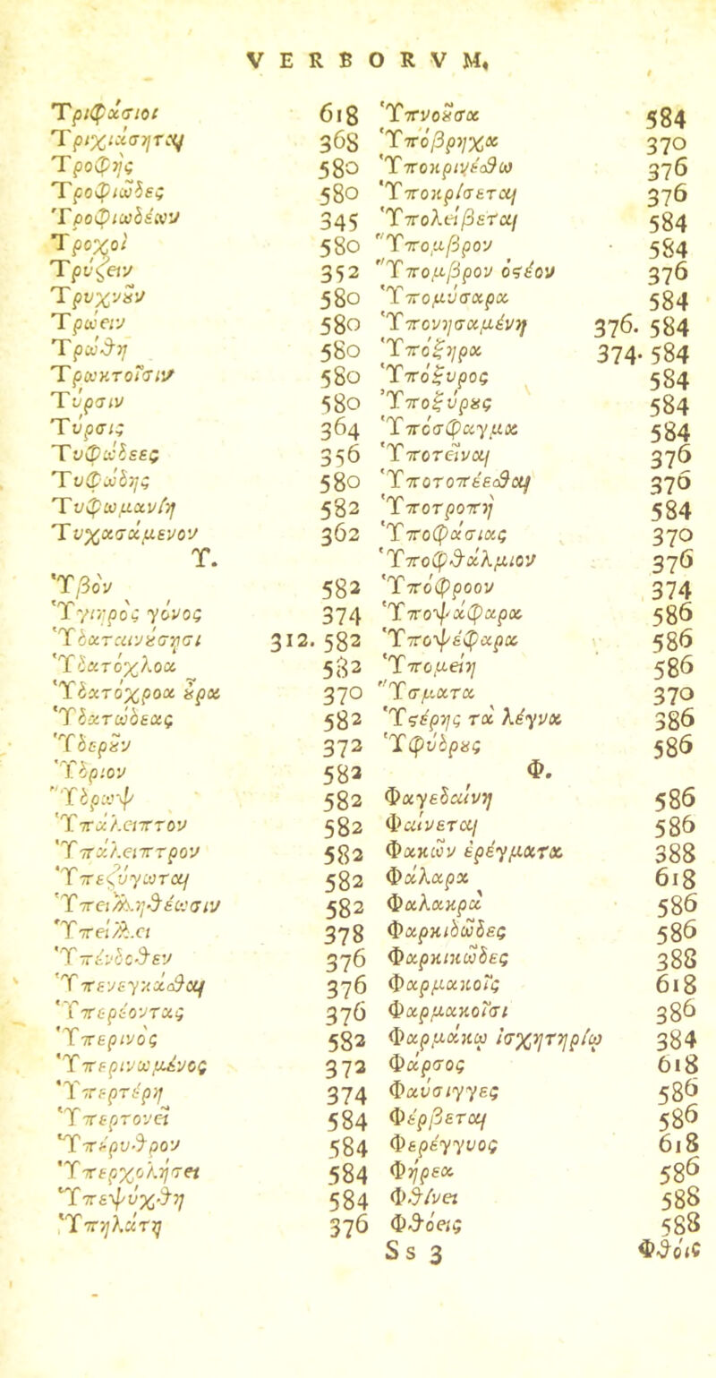 T ριφάσιοι Τριχιάσητα^ Τροφής Τ ροφιώδες Τ ροφιωδέαν Τροχοί Τρνζ&ν Τρυχνάν Τρώαν Τρώ^η Τ ρωκτοΐσιϊ Τνρσιν Τΰρσις Τνφώδεες Τυφώδης Τυφωμχνίη Τνχχσάμ ενον Τ. 'Ύβον t/V4 ' / I ytypog yovog 'Τ hCLTCUvidTQGl 'T ίατόχλοα 'Τδχτοχροχ &ρχ 'T δζτώδεχς 312, 618 36S 58ο 58ο 345 58ο 352 58ο 58ο 58ο 58ο 58ο 364 356 58ο 582 362 582 374 582 583 370 582 Ύπνοάσχ Ύπόβρηχχ Ύποχρινεαάω ΎποκρίσετΟ] Ύπολαβετα/ Ύπομβρον Ύιτομβρον όσέον Ύπομνσχρχ Ύπονησχμένη Ύπόξηρχ Ύπόξυρος J. ποξυρχς Τ πόσφχγμχ Τ ποτανομ Ύποτοπέε$α$ Υποτροπή Ύποφάσιχς Ύπ οφ&ώλμιον Ύπόφροον Τ ποψάφχρχ Ύποφεφαρχ Ύπομάη Ύσμχτχ Ύςέρης τα kdyvx T δεράν 372 Τφνδρας 'Ύδριον 583 Φ. Τ &ρωφ 582 Φχγεδαίνη 'Ύποίλαπ τον 582 Φαίνεται 'Ύπάλαπ τρον 582 Φακών ερέ^μχχχ 'T πεβ’ΰ'γωτΰί) 582 Φοίλαρχ Τ πα'ίλ.τβέύοσιν 582 Φχλχκρα ΎπαΆα 378 φ χρκιδώδες 'Ύ π ένδοθεν 376 Φ χρκικώδες Τ πενε~γχζα}αι 376 φχρμχκοΐς 'Ύπε ρέοντας 376 φ χρμχκοΐσι ’Ύπερινος 582 φχρμάχω Ισχητηρίω 'Ύπερινωμένος 373 φάρσας 'Ύπερτέρη 374 Φ avaiyyeg t/ν' ^ I περτονα 584 Φ ίρβετομ 'Υπέρυθρον 584 Φεpέyyυoς 'Ύπερχολήσα 584 Φήρεχ 'Ύπεφΰχ&η 'Ύπηλάτη 584 Φ Sivei 376 Φδόαζ Ss 3 584 370 376 376 584 584 376 584 37θ. 584 374· 584 584 584 584 376 376 584 370 376 374 586 586 586 37 ο 386 586 586 586 388 6ι8 586 586 388 618 386 384 6ι8 586 586 6 j 8 586 588 588 Φ $0lt