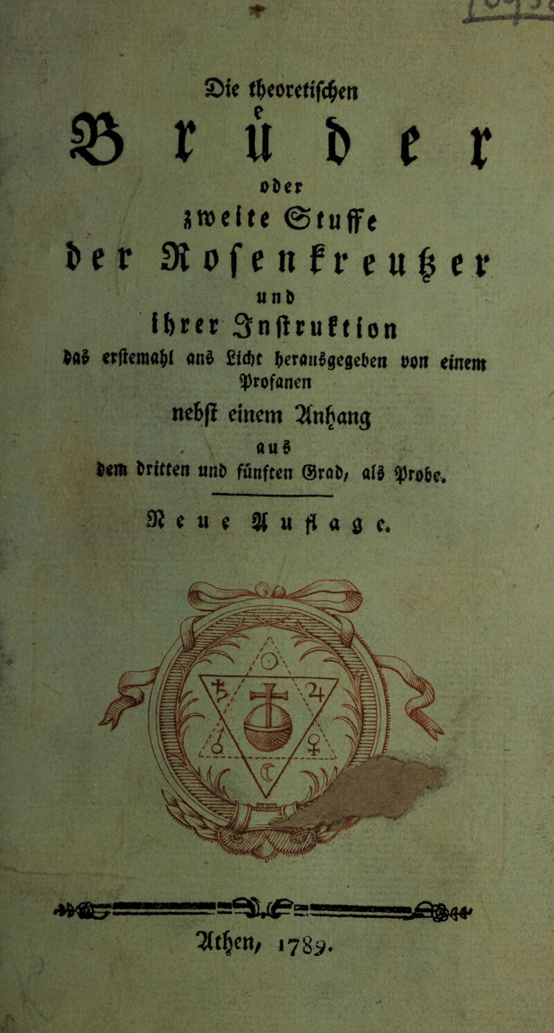 Sie tl^eoretifc^eti trüber ober iwelte @fuffe ^er Slofenfreulev unb Ihrer 3nflruff{on eelieroatii onS ^erfluSgefleben wti einem iprofanen neb|l einem 3(nhang aub »em Griffen iinb fünften ©rob, all iprobe. 9?ene Siuflage. lySi». **M8^