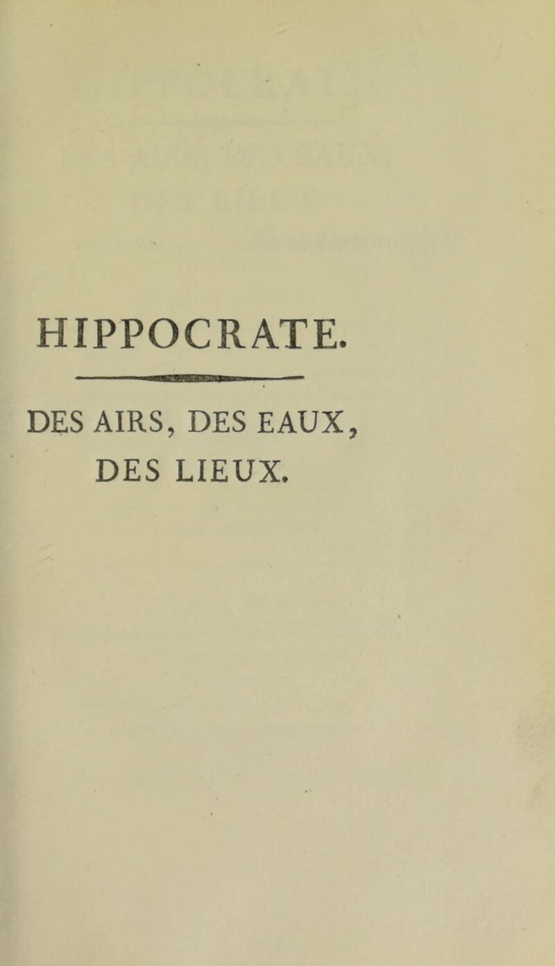 DES AIRS, DES EAUX DES LIEUX.