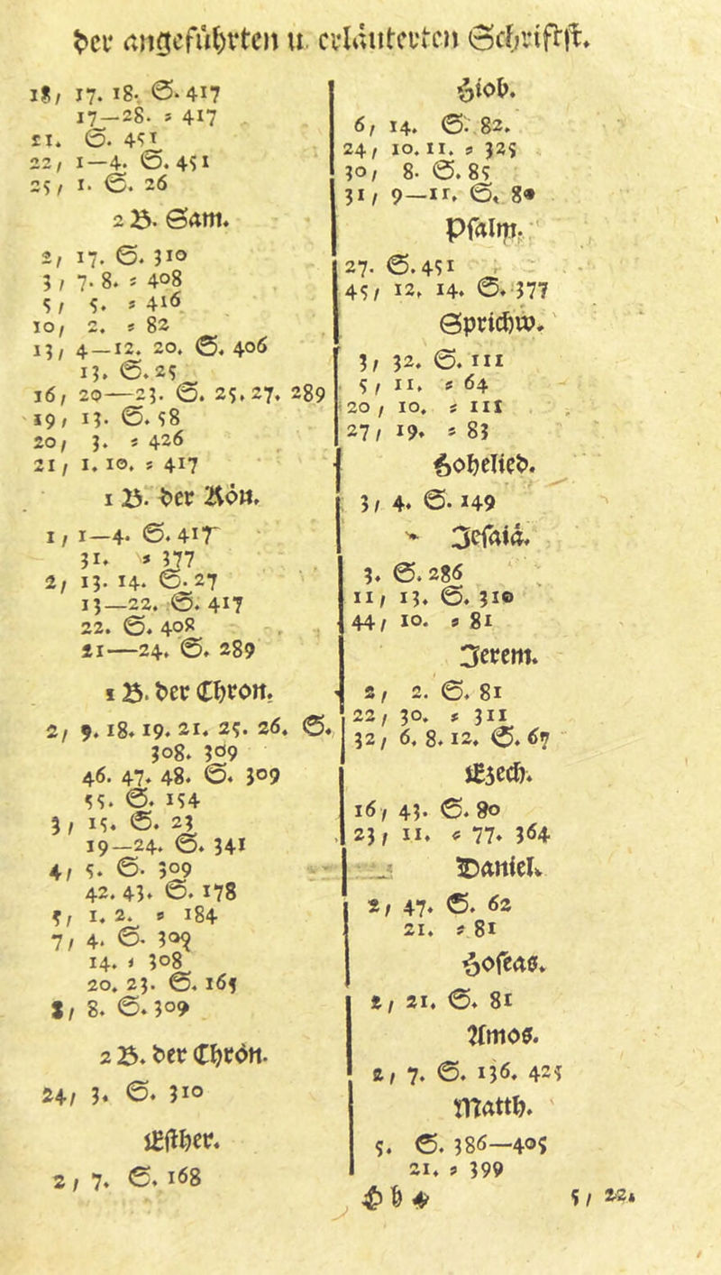 t>ci‘ an3cfut)t‘tcn u. cvlaiitci'tcn 6cfjvifi'il:» I*/ 17.18.. 0*417 17 — 28. S 417 ri. 0. 4‘?f 22, 1—4. 0. 4?i 25 ! I. 0. 26 2 25* ÖAttt. 2, 17. 0* 3*0 3 / 7* 8. s 408 S / 5. * 4*0^ IO/ 2. s 82 15/ 4—12. 20. (5. 40Ö n» 0.23 16/ 20 25. 0. 25.27. 289 ' 19 ; 13. ©. 58 20/ 3. * 426 21 / I. IO. f 417 I 25* Äö»* 1 / 1—4* 0* 4*r 31* »3J7 2/ 13. 14. 0. 27 1 j_22. 0. 417 22. 0. 498 II—24. 0, 289 1 ter C^ron. 2/ f. 18. 19. 21. 25. 26. 0. 308* 309 46. 47. 48. 0* 509 55. 0. *?4 3 / 15. 0* 23 19—24. 0. 341 4/ S. 0* 509 42. 43* 0* *78 5/ I. 2. s 184 7/ 4. 0* 3<^ 14. 1 308 20. 23. 0.165 S/ 8. 0.309 2 B. ^er 24/ 3. 0. 3*0 2/7* 0* 6/ 14. 0. 82. 24 / 10. II. s. 32s 30/ 8. 0.85 31 / 9—1 r. 0. 8« 27. 0.43* T- ^ . 45/ 12. 14. 0. 377 öpricfew.' 3; 32. 0. III 5 / II. « 64 20/10. ? III . ; 27, 19, * 83 ; 3/ 4* 0. 149 3, 0. 28<S II; 13. 0* 310 44/10. 9 81 3ercm. S/ 2. 0. 81 22/ 30. #311 32/ 6, 8.12. 0. JEsecö; 1(5 / 43. 0. 80 23 / II. « 77* 364- 5)Ättfclv «/ 47. 0, 62 21. ? 81 ^ofe40. tf 21. 0. 8l 2rmo0. 2/ 7. 0. 13Ö* 425 5. 0.380—40? 21. s 399