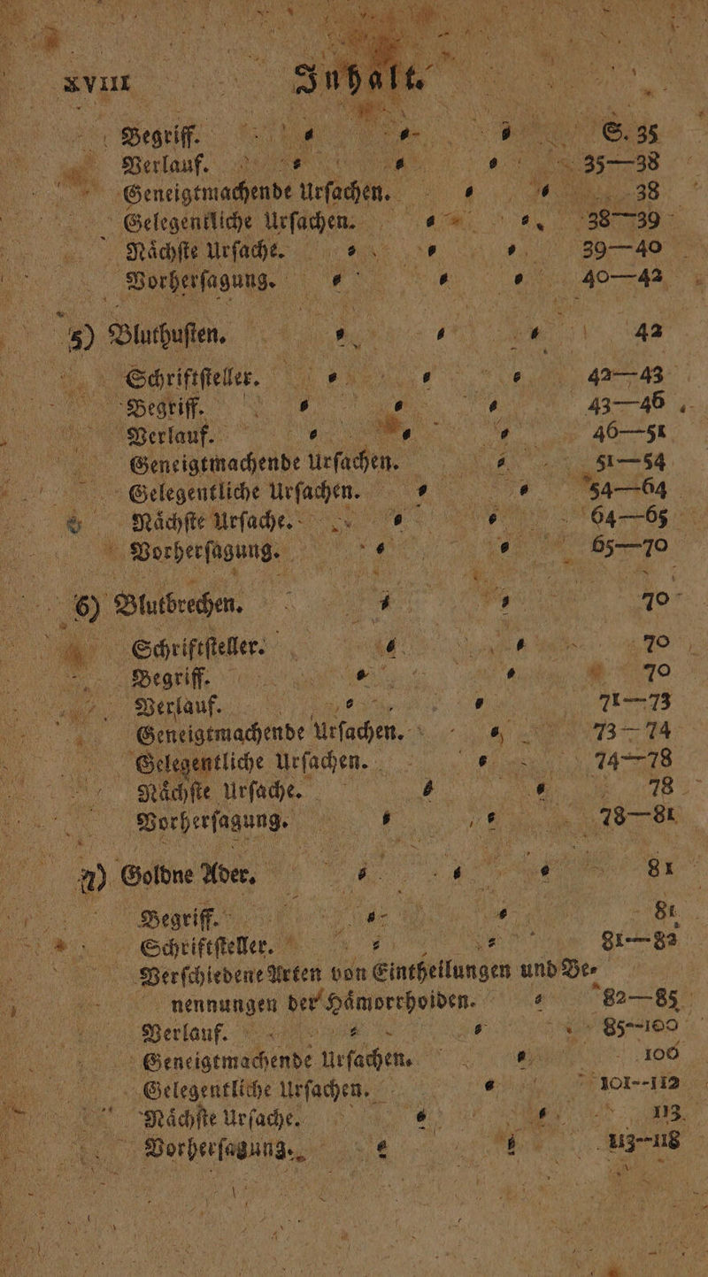 Begriff. Gelegentliche Urſa chen.. „ | Naͤchſte Urſache. 10 Rn. 5 „ 5 39 —40 1 Vorherſagung. 1 , 0 ehe » Buuthaſen. | 150 „ 5 . Schriftstellern. 44-43 e % An Al a0 Ai Verlauf. e, „ 1 Geneigtmachende urſachen. en Gelegentliche i „ *. 1 Vorherſagung. 8 u 15 g | 5 OD ! 0 $ ch 65—70 Shrieen: ee 195 Gelegentliche Arſachen , 1 Vorherſagung. N RR REN ea 2) Can m, „%%% „in Begriff. % , e 8. | Smith F 81382 PVeerſchiedene Arten von Einthellüngen und B. 1 W der Hämorrhoiden. „ 82— 85 Verlauf. nn N ee Geneigtmachende Ur fachen. 106 Gelegentliche Urſachennn. 10112 NMäachſte ra Vorherſagun g. - .% 13-8 1