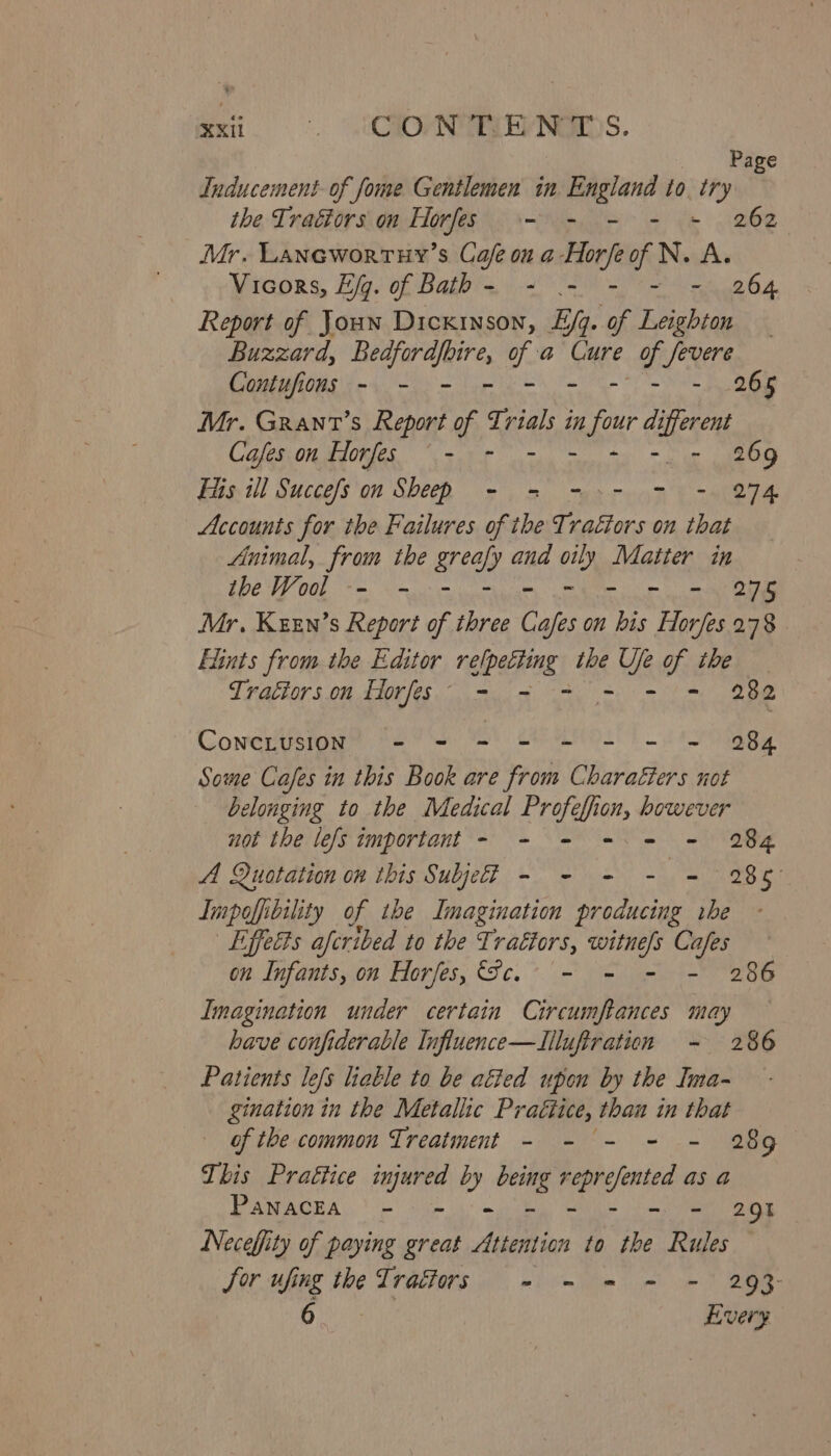 xx | UCIOVNGTE EY NGE)S. Page Inducement of fome Gentlemen in mene to ike the Tractors on Horfes - - 262 Mr. LanGwortuy’s Cafe ou a Hor aN oh Vicors, Ejg. of Bath- - .- 264. Report of Joan Dickinson, E/q. of KELD Buzzard, N fe a Cure f Lip le Contufions - - - 265 Mr. Grant’s Report of Bu in four different Cafes on Horfes - - - - 269 His ill Succefs on Sheep - = -:- = - 274 Accounts for the Failures of the Tractors on that Animal, from the Fed and ei, Matter in the Wool - - - - 275 Mr. KEEN's Report of three Cafes on ‘his Horfes 278 Elints from the Editor el the We of the Tratiors on Horfeés - - | - 282 ConcLusiON - = = = = = = = 284 Some Cafes in this Book are from Charaéters not belonging to the Medical Profeffion, however not the lefs important - - - = = - 284 A Quotation on this Subjed - - - - = 285° Impafı bility of the Imagination producing rhe Effetts aferibed to the T. rattors, eee ee on Infants, on Horfes, “Sc. - = 286 Imagination under certain Circumftances may have confiderable Influence—Iiluftration - 286 Patients le ofs liable to be atied upon by the Ima- gination in the Metallic Pr altice, than in that of the common Treatment - - - - - 289 This Praétice RN 2 a si heal asa PANACEA - 291 Necefity of paying great Altentin to the Rules for ufi ing the Tractors Bh il Sesh ode ha 6 Every