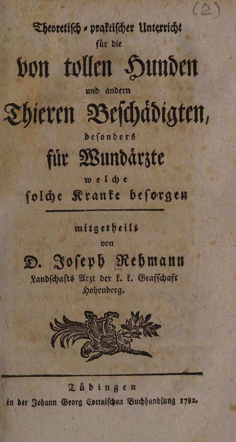 ne | A Tard, praktiſcher Unterricht er für die von tollen Hunden und andern Dörr Beſchadigten, beſonders für Wundärzte welche ſolche Kranke beforgen | Akte belle N von D. 93 Rehmann Hi Landſchafts Arzt der k. k. Grafſchaft Run rg |