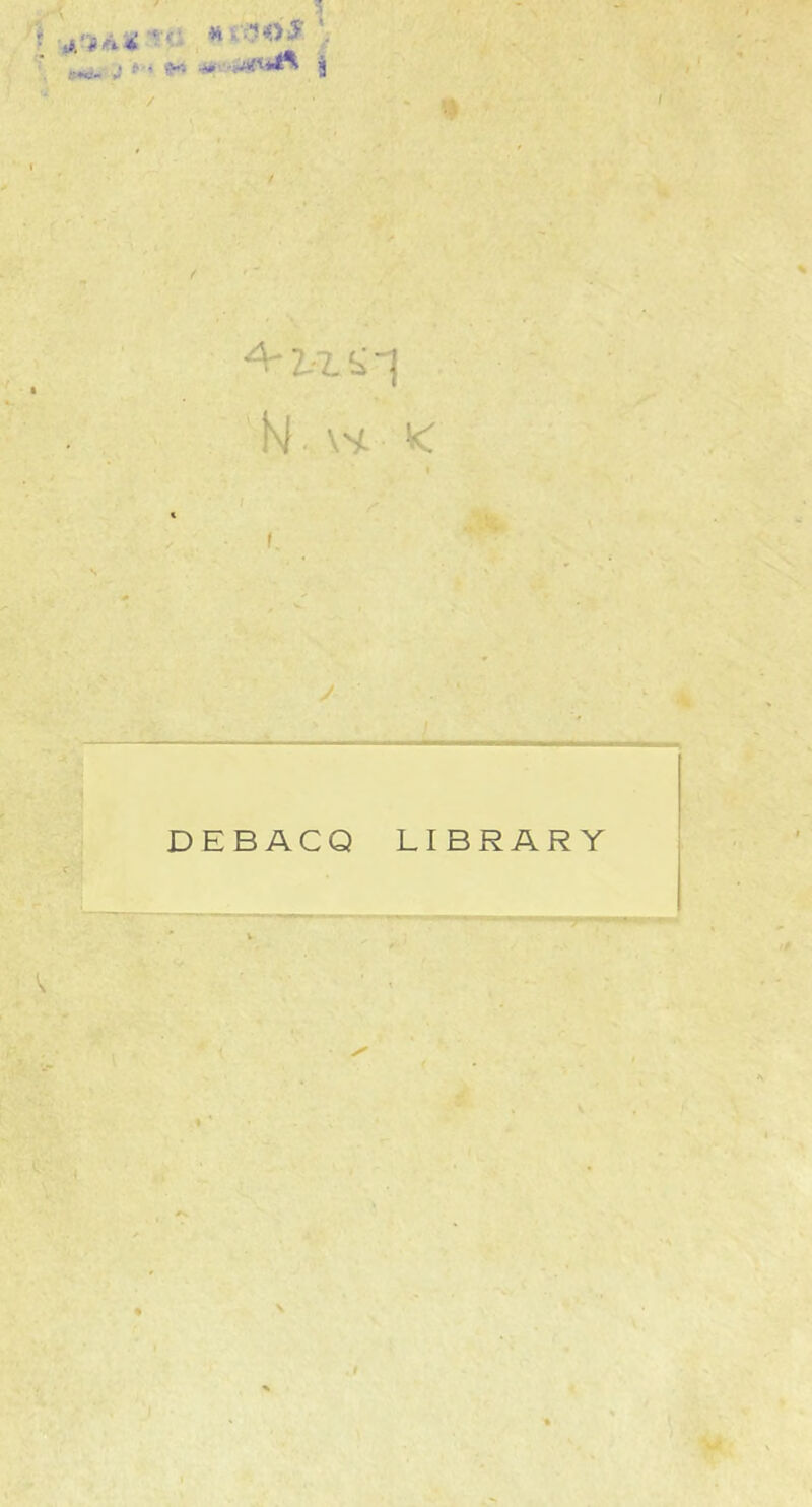 5 4;. / U.\S. K DEBACQ LIBRARY